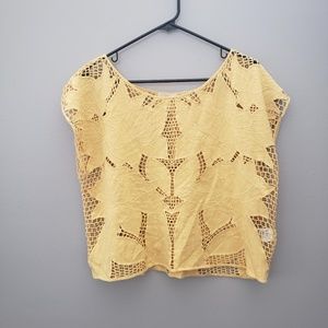 H&M yellow knit top